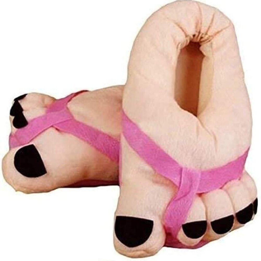 Women Men Warm Cartoon Toe Shoes Soft Slippers Non-Slip Indoor Winter Comfort